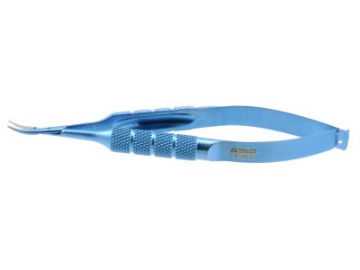 Cohan mini needle holder, 4 1/8'',fine, gently curved, 7.5mm smooth jaws, round handle, without lock, titanium