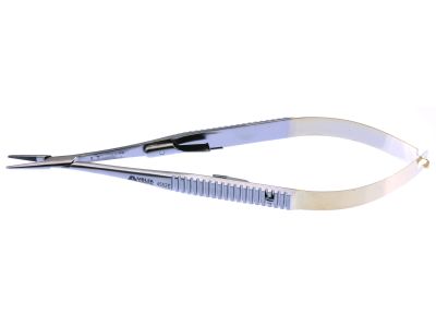 Castroviejo needle holder, 5 1/2'',medium, straight, 9.0mm serrated TC jaws, flat handle, with lock