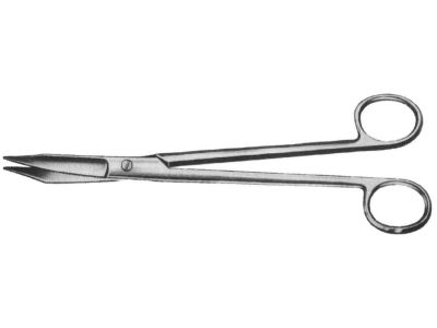 Martin cartilage scissors, 8'', curved blades, serrated blades, blunt tips, ring handle