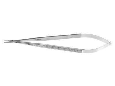 Castroviejo needle holder, 7'',delicate, straight, 12.0mm TC dusted jaws, flat handle, without lock