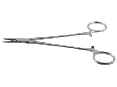 Crile-Wood needle holder, 6'',straight, serrated jaws, ring handle
