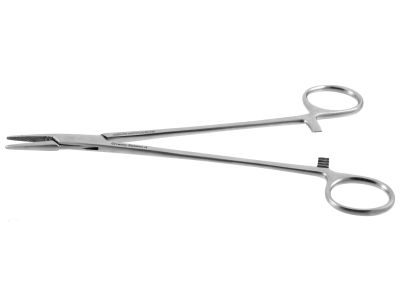 Crile-Wood needle holder, 8'',straight, serrated jaws, ring handle