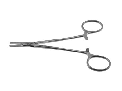 Halsey needle holder, 5'',straight, smooth jaws, ring handle