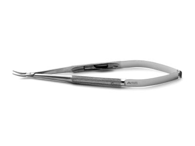 Jacobson needle holder, 6'',delicate, curved, 12.0mm TC dusted jaws, round handle, with lock