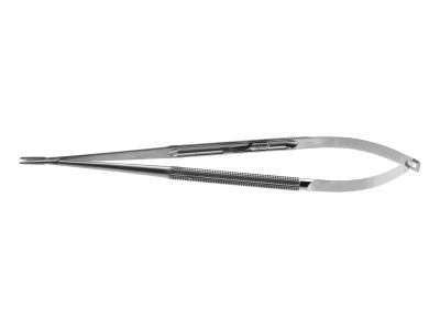 Jacobson needle holder, 8 1/4'',delicate, straight, TC dusted jaws, round handle, with lock