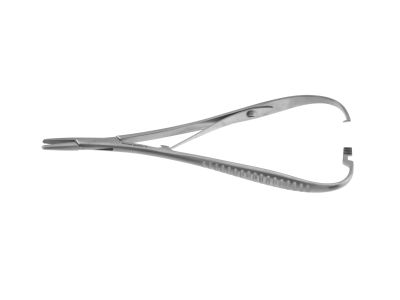 Mathieu needle holder, 6 3/4'',straight, serrated jaws, flat handle