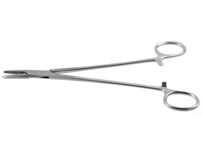 Mayo-Hegar needle holder, 8'',straight, serrated jaws, ring handle