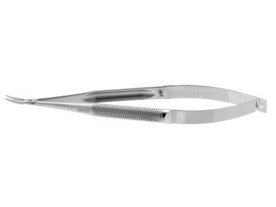Microsurgical needle holder, 5 1/2'',curved, 0.4mm diameter flat jaws, 8.0mm diameter round balanced handle, without lock