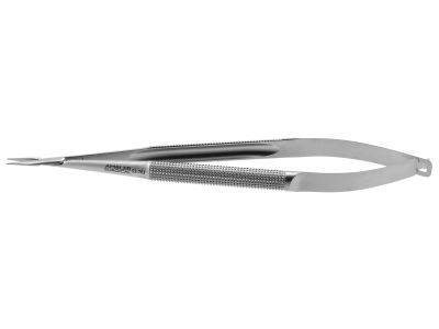 Microsurgical needle holder, 6'',straight, 0.4mm wide jaws, 8.0mm diameter round balanced handle, without lock