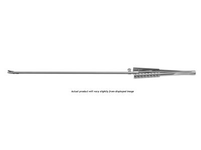 Minimally invasive heart needle holder, 14'', working length 235.0mm, 3.0mm diameter shaft, curved, fine, serrated TC jaws, round squeeze handle