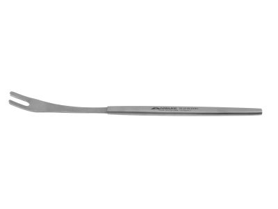 Schepens orbital retractor, 5 1/2'',curved, smooth 12.0mm x 40.0mm blade, 3.0mm wide notch, flat handle