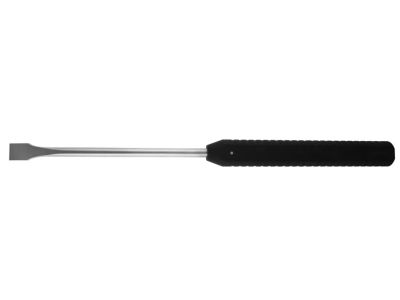 Discectomy osteotome, 17'', straight, 18.0mm wide, black plastic handle