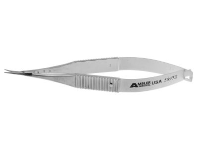 Westcott tenotomy scissors, 3 3/8'',sub-mini model, curved right 9.0mm blades, blunt tips, flat handle