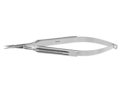 Castroviejo keratoplasty/utility/stitch scissors, 5 1/4'',mini model, curved 13.0mm blades, sharp tips, wide flat handle