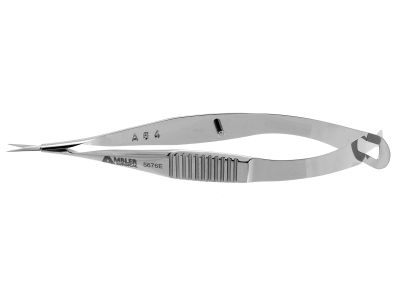 Vannas capsulotomy scissors, 3 3/8'',straight 6.0mm blades, sharp tips, flat handle