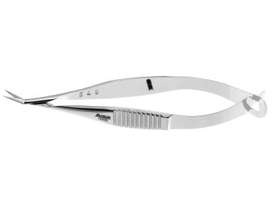 Vannas capsulotomy scissors, 3 1/8'',angled 30º, 6.0mm blades, sharp tips, flat handle