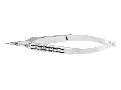 Vannas capsulotomy scissors, 4 5/8'',straight 6.0mm blades, sharp tips, wide serrated handle