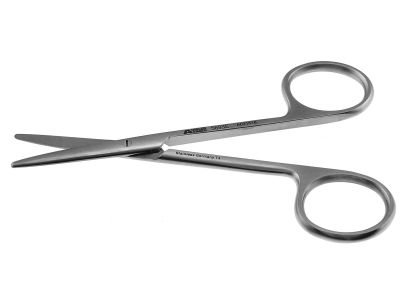 Knapp iris/utility scissors, 4'',straight 30.0mm blades, blunt tips, ring handle