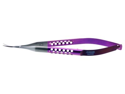 Westcott tenotomy scissors, 4 1/8'',delicate, curved 12.0mm stainless steel blades, blunt tips, lightweight round handle, titanium