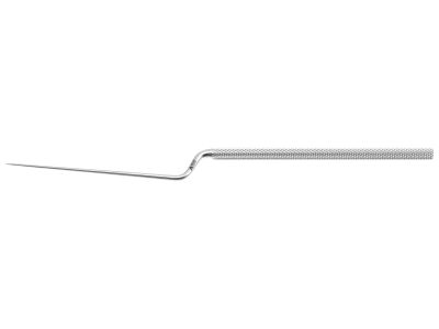 Jordan needle, 6 1/2'',bayonet shaft, straight, heavy pointed tip, round handle