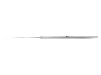 Shambaugh-Derlacki needle, 6 1/8'',straight shaft, straight, extra fine pointed tip, flat handle