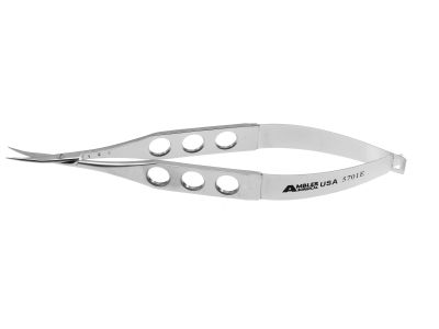 Westcott tenotomy scissors, 4 5/8'',medium, curved 15.0mm blades, sharp tips, flat 3-hole handle