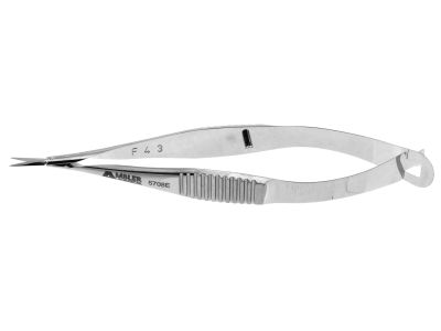 Vannas capsulotomy scissors, 3 3/8'',straight 6.0mm blades, blunt tips, flat handle
