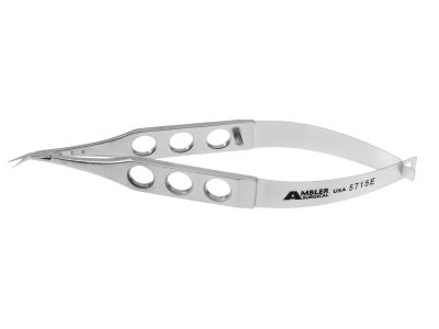 Tubbs canaloplasty scissors, angled blades, flat 3-hole handle