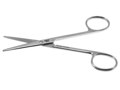 Enucleation scissors, 5 1/8'', heavy, strongly curved 40.0mm blades, blunt  tips, ring handle