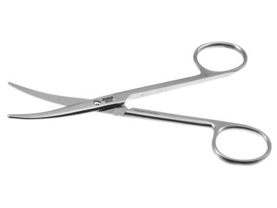 Enucleation scissors, 5 1/8'',heavy, lightly curved 44.0mm blades, blunt tips, ring handle