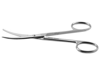 Enucleation scissors, 5 1/8'',heavy, medium curved 44.0mm blades, blunt tips, ring handle