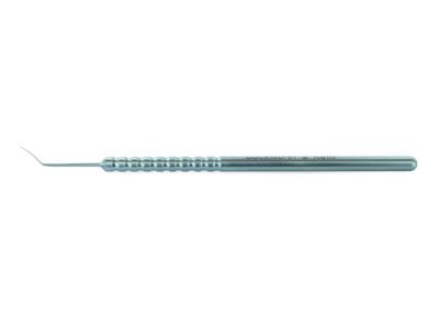 D&K spatula, 4 7/8'',vaulted, 0.3mm x 11.0mm round blade, round handle, titanium
