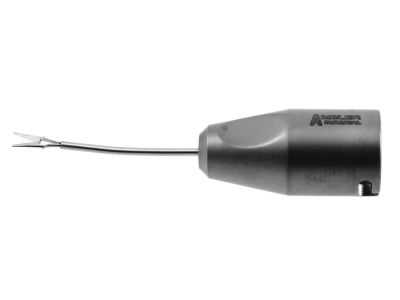 Ambler MICS Hoffman/Ahmed horizontal scissors, 1 3/8'', 21 gauge, curved shaft, for use with Ambler #6100T