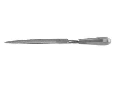Bone file, 11'',taperes from 23.0mm to 6.0mm, hexagonal handle