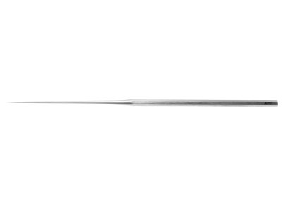 Hough stapedectomy foot plate pick, 5 7/8'',straight shaft, angled 45º, 0.33mm long tip, hexagonal handle