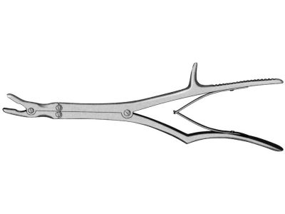 Sypert rongeur, 14 1/2'', double-action, curved jaws, 3.0mm bite, spring handle