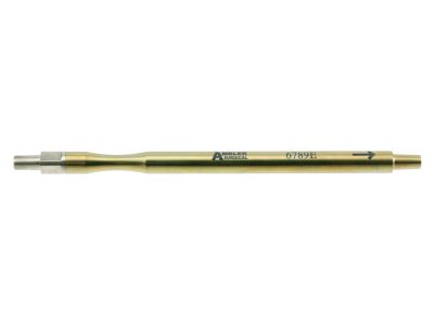 Irrigating/Aspirating cannula handpiece, 4 3/8'',male/male ends, stainless steel adapter tip, round titanium handle
