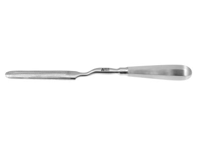Bone file, 9 1/2'', bayonet shank, half rounded blade, fine teeth, hexagonal handle