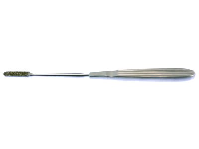 Diamond surface rasp, 7 3/8'', straight, 7.0mm wide, flat surface, flat handle