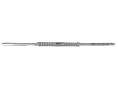 Fomon rasp, 8 1/4'',improved pattern, double-ended, forward and backward cutting, 8.0mm wide, flat handle