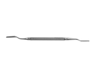 Oral bone file, 7 1/4'',double-ended, hexagonal handle