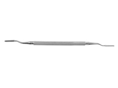 Polokoff rasp, 7'',double-ended, straight, 3.0mm and 4.0mm wide, plain serrations, round handle