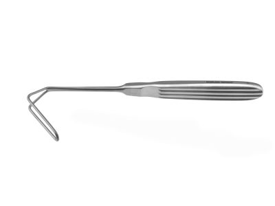 Aufricht nasal retractor, 7'', 8.0mm wide, fenestrated blade, flat handle
