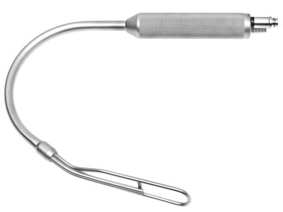 Biggs mammaplasty retractor, 8'',narrow, 30mm wide blade, round handle, with fiberoptics and suction