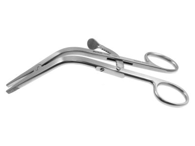 Cloward cervical/lamina retractor, 6 1/4'',cross-serrated jaws, ring handle with ratchet