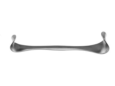 Goelet retractor, 7 1/4'', double-ended, 1 3/4'' and 1 1/2'' wide blade, flat handle