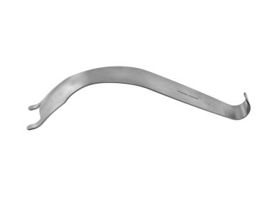 Humeral head retractor, 7'',strongly curved blade, blunt tip, flat handle