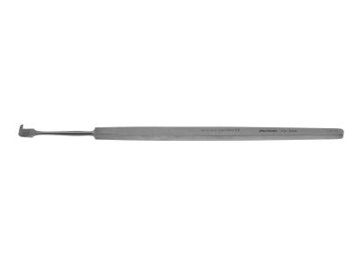 Knapp lacrimal sac retractor, 5 1/2'', rigid shaft, 4 blunt prongs, 6.0mm wide, flat handle