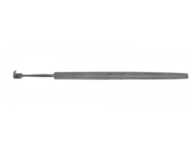 Knapp lacrimal sac retractor, 5 1/2'', rigid shaft, 4 sharp prongs, 6.0mm wide, flat handle