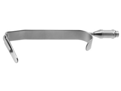 Maliniac nasal retractor, 4'',9.0mm x 45.0mm blade, flat handle, with fiberoptics